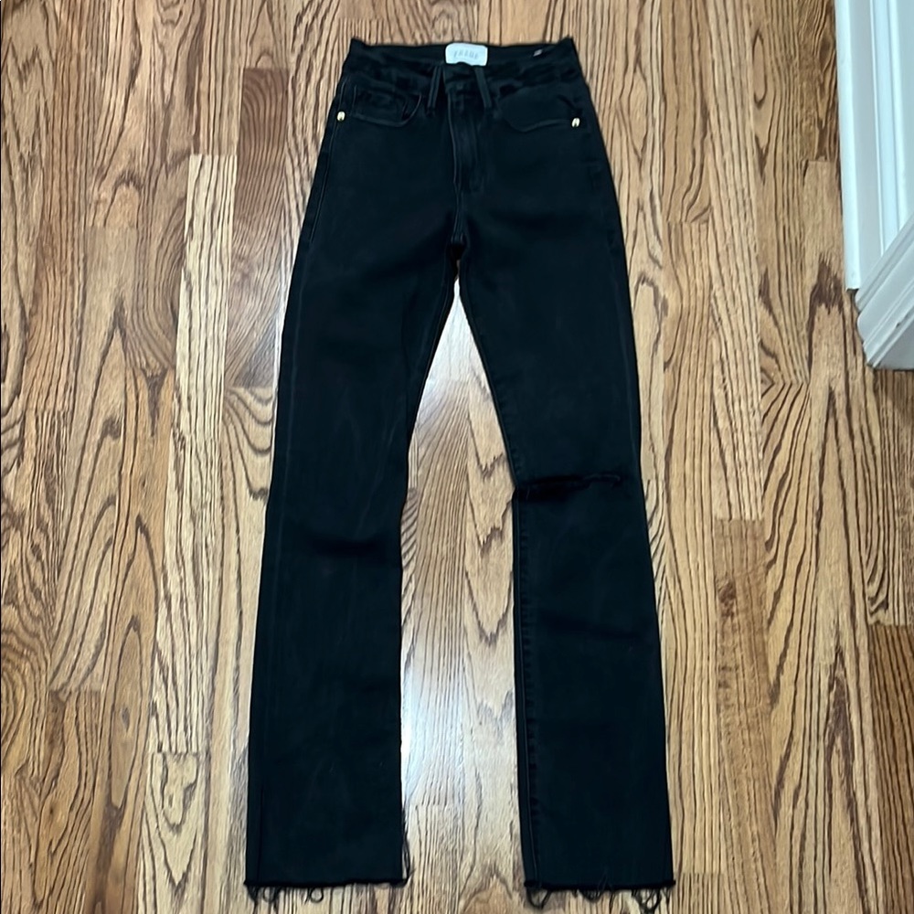 Frame Denim Classic Black Jeans “le mini boot”